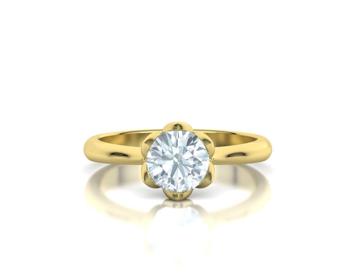 Engagement Solitaire ring Classic style N10318 3D print model_5