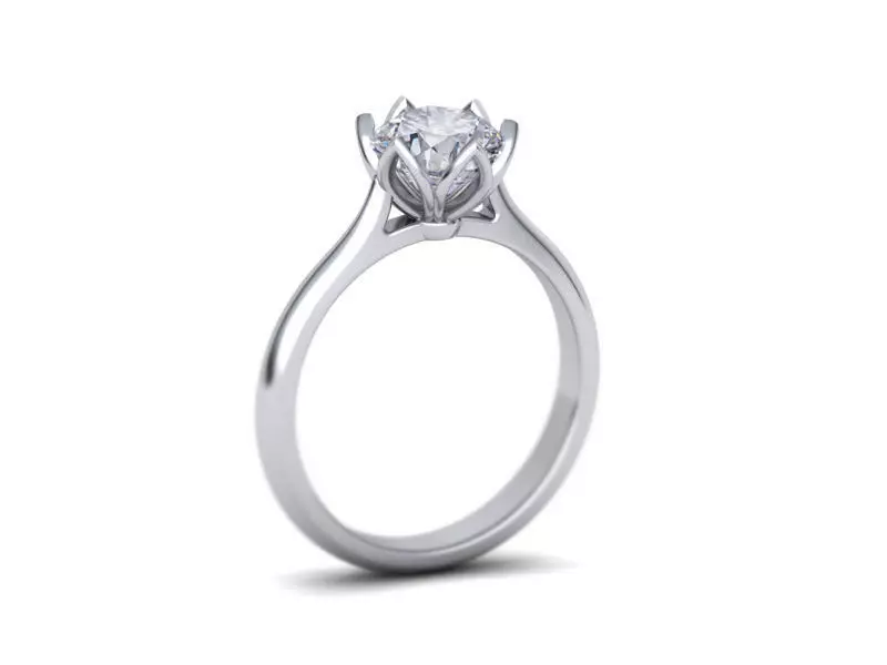 Engagement Solitaire ring Classic style N10318 3D print model_0
