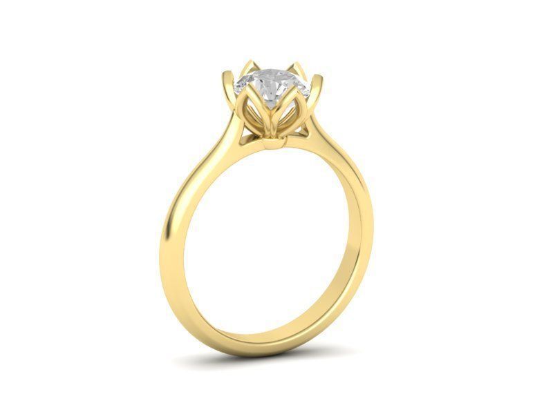 Engagement Solitaire ring Classic style N10318 3D print model_2