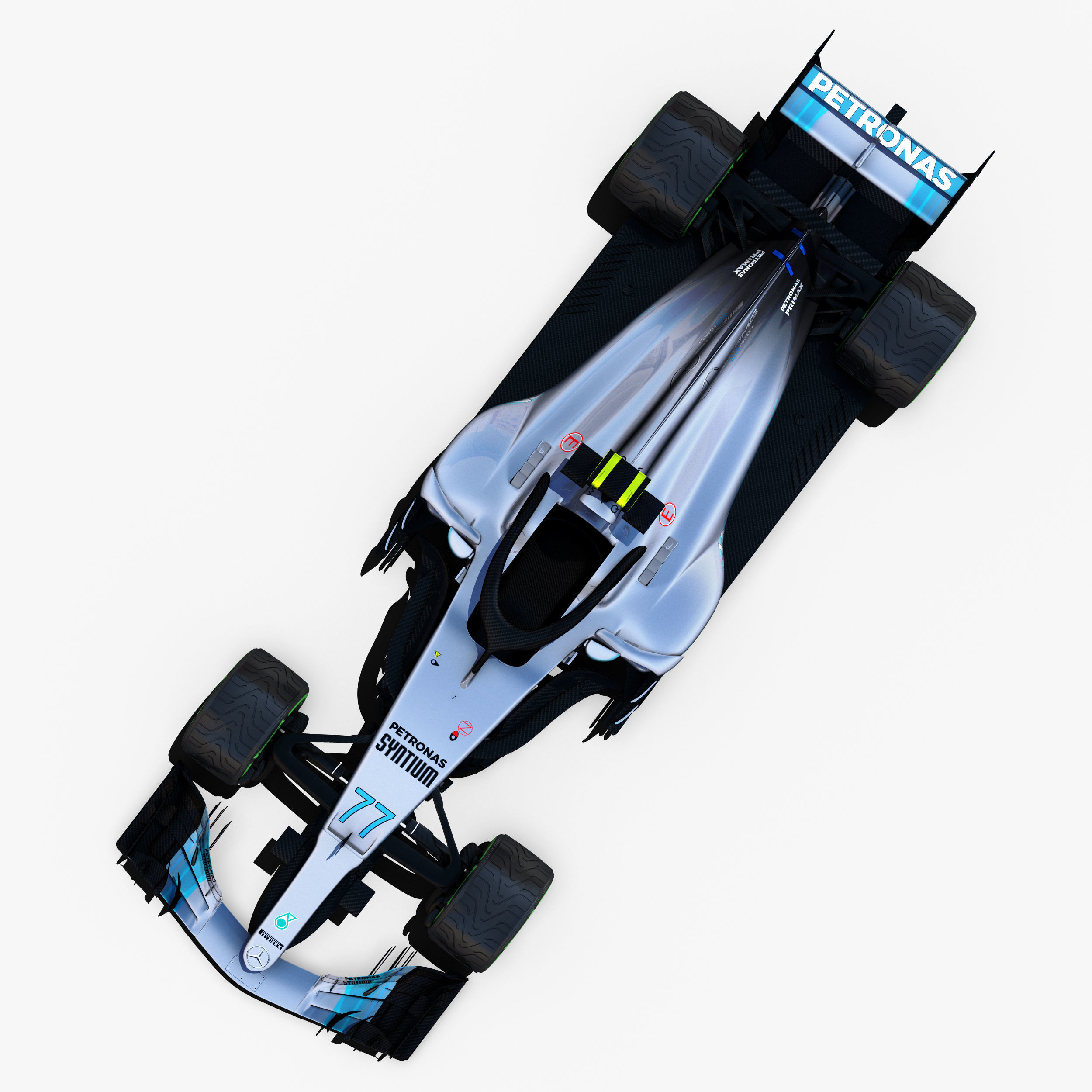 Mercedes  W09  Car Low-poly 3D model_3
