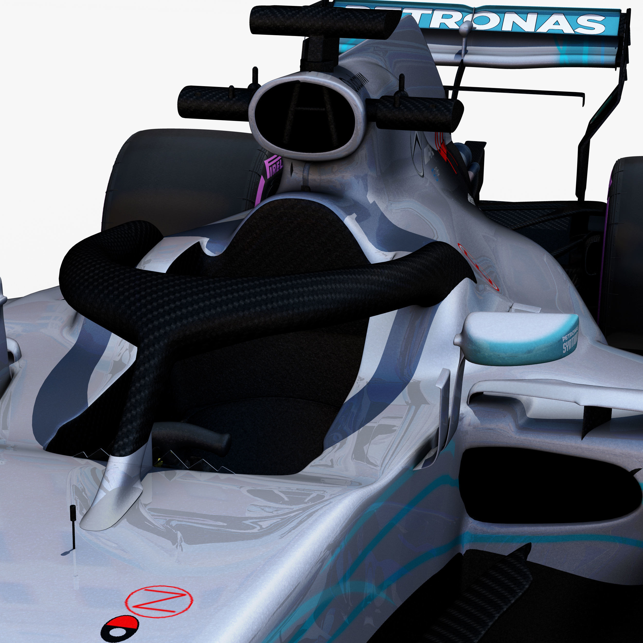 Mercedes  W09  Car Low-poly 3D model_8