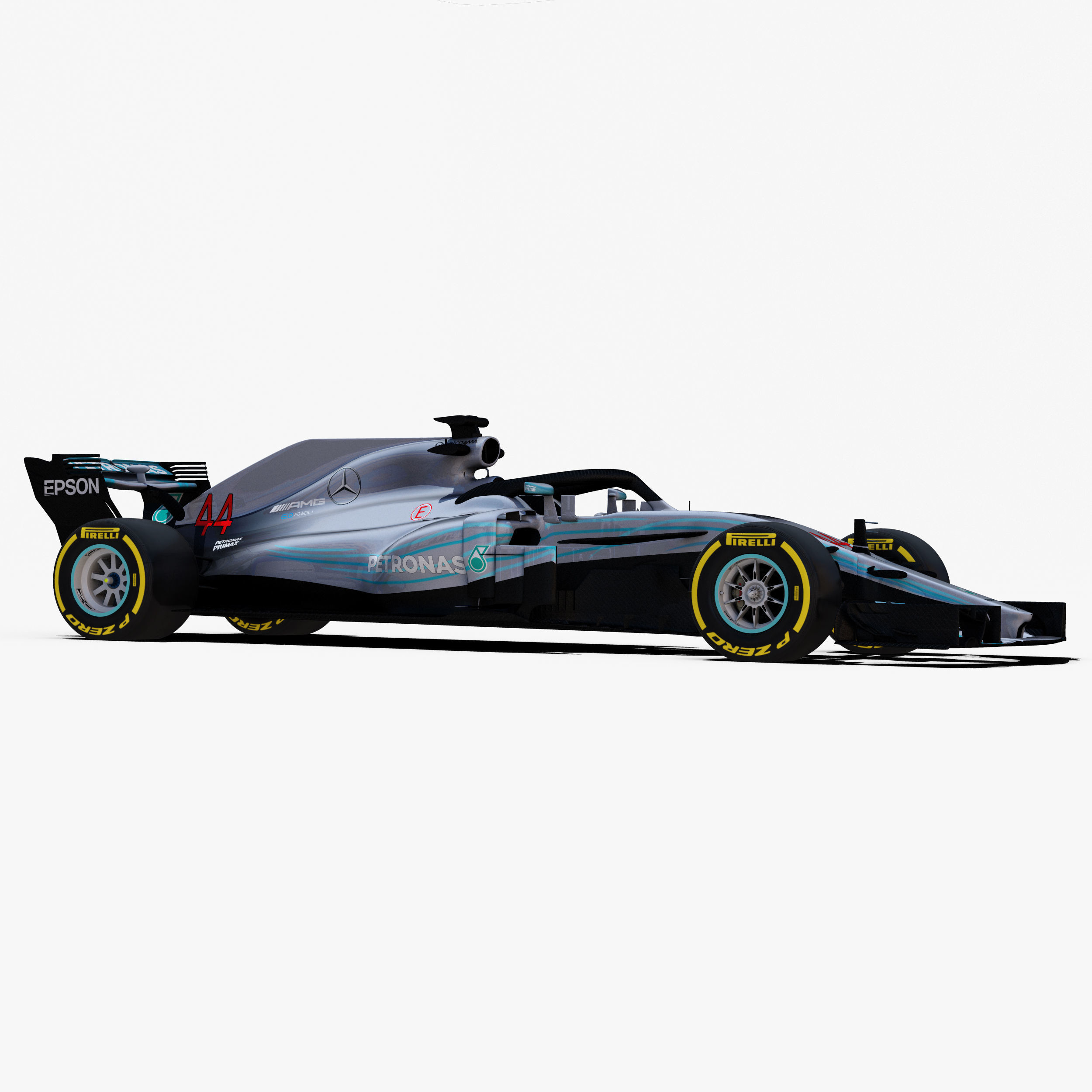 Mercedes  W09  Car Low-poly 3D model_9