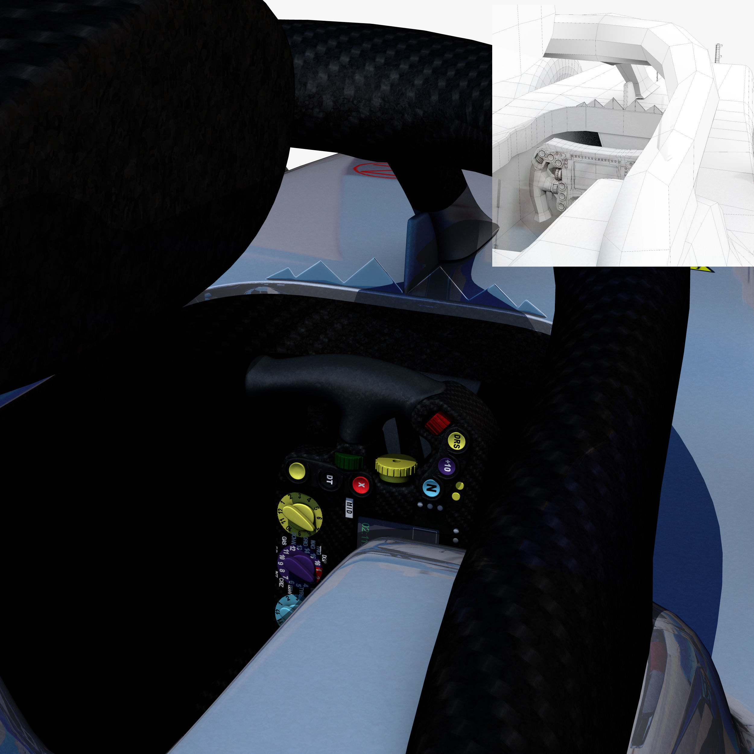 Mercedes  W09  Car Low-poly 3D model_5