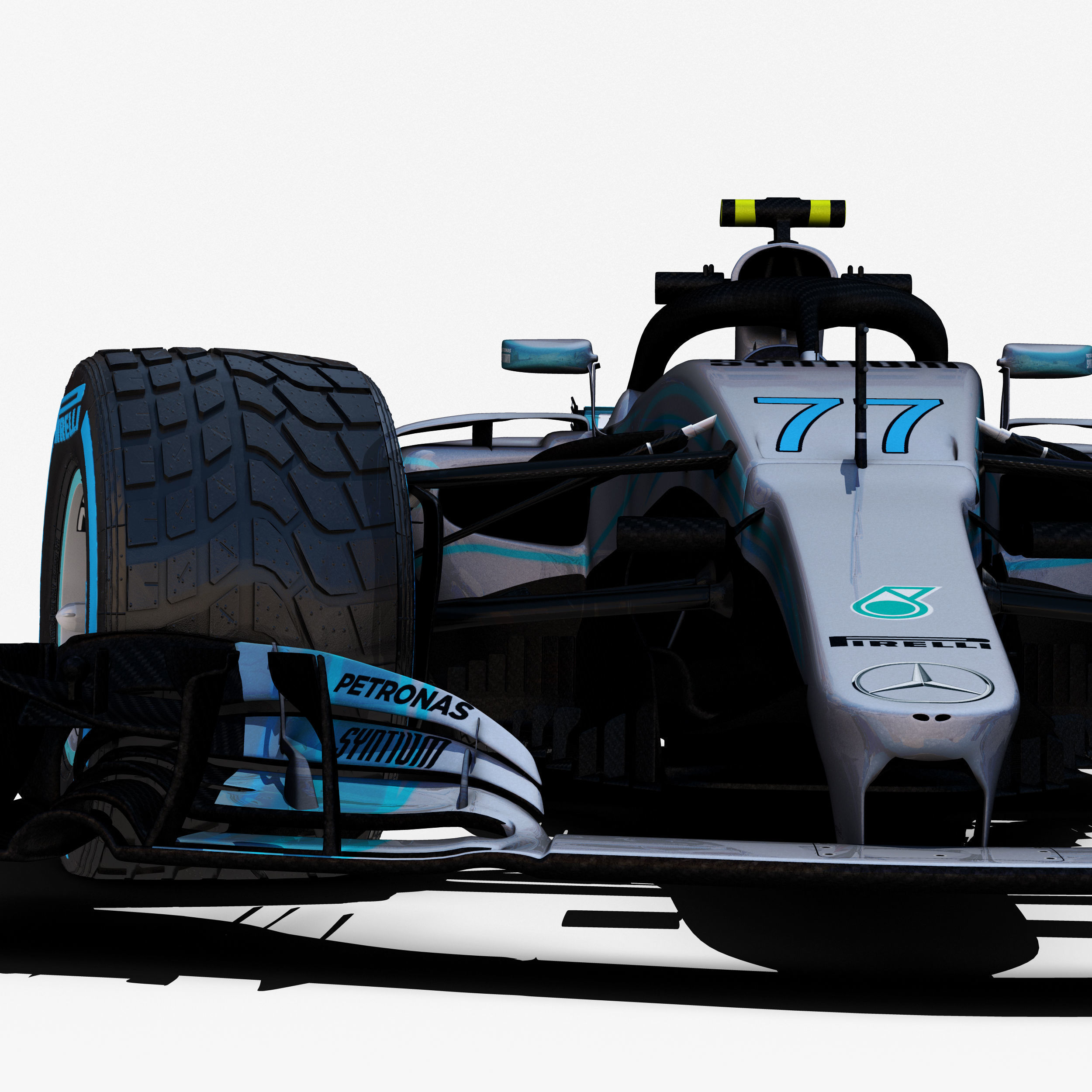 Mercedes  W09  Car Low-poly 3D model_7