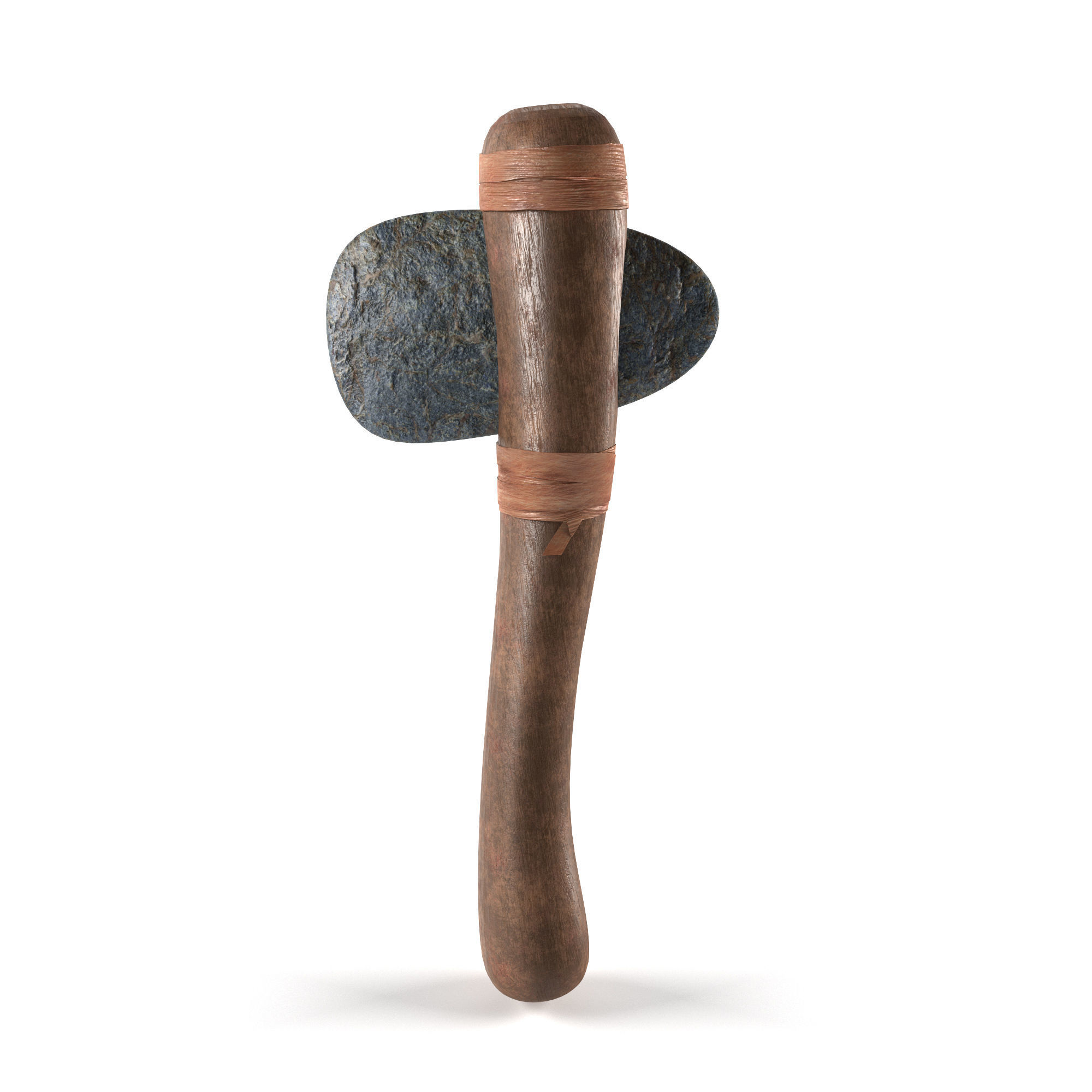 Stone axe Low-poly 3D model_3