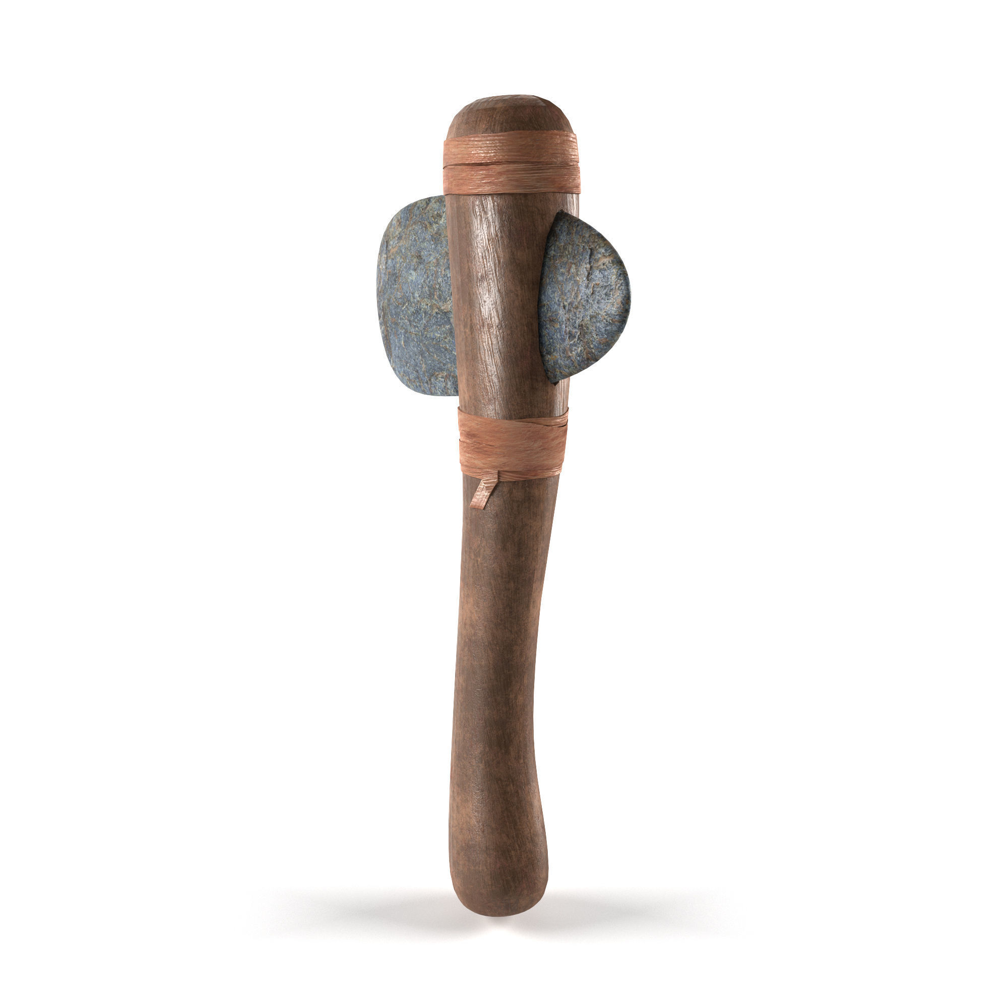 Stone axe Low-poly 3D model_10
