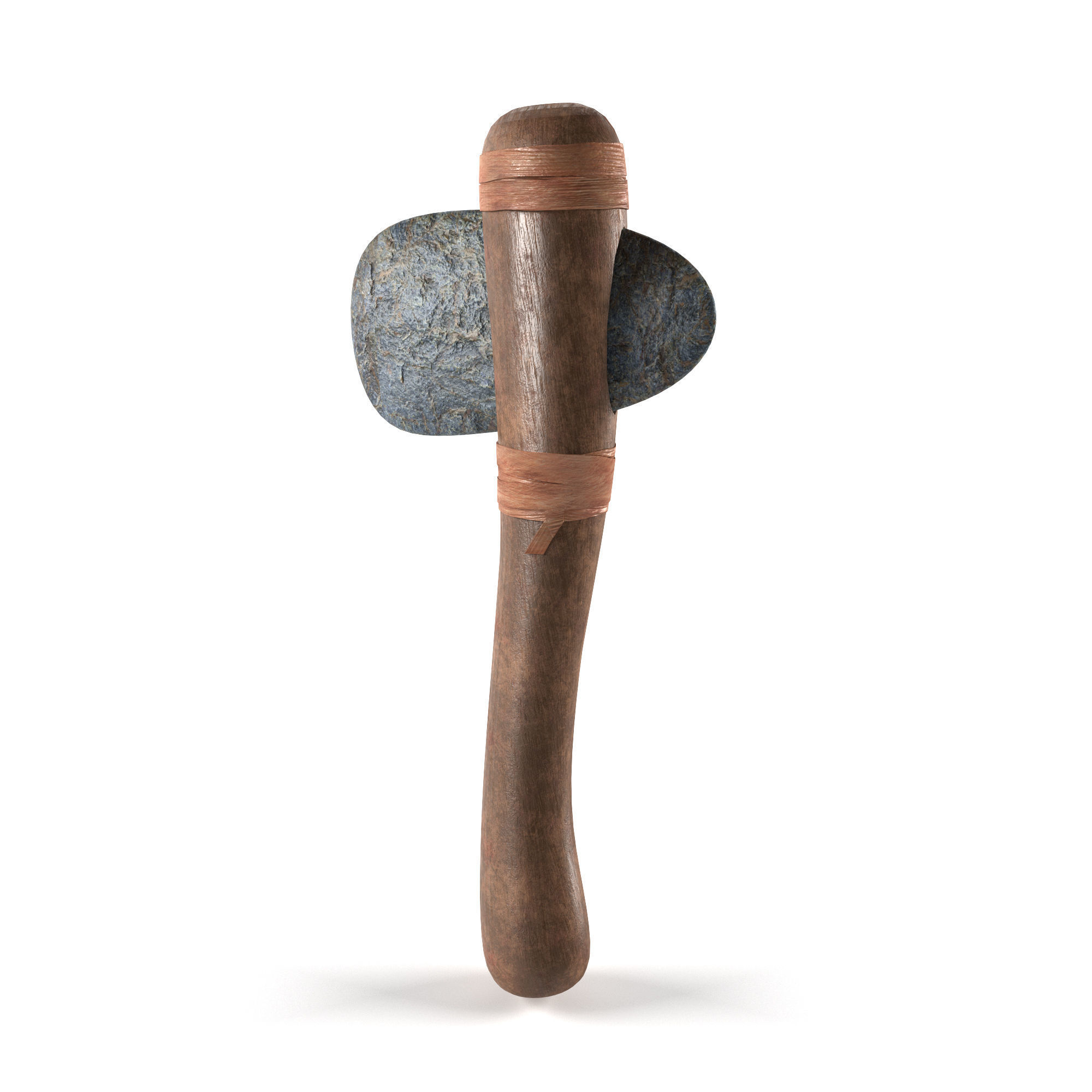 Stone axe Low-poly 3D model_1