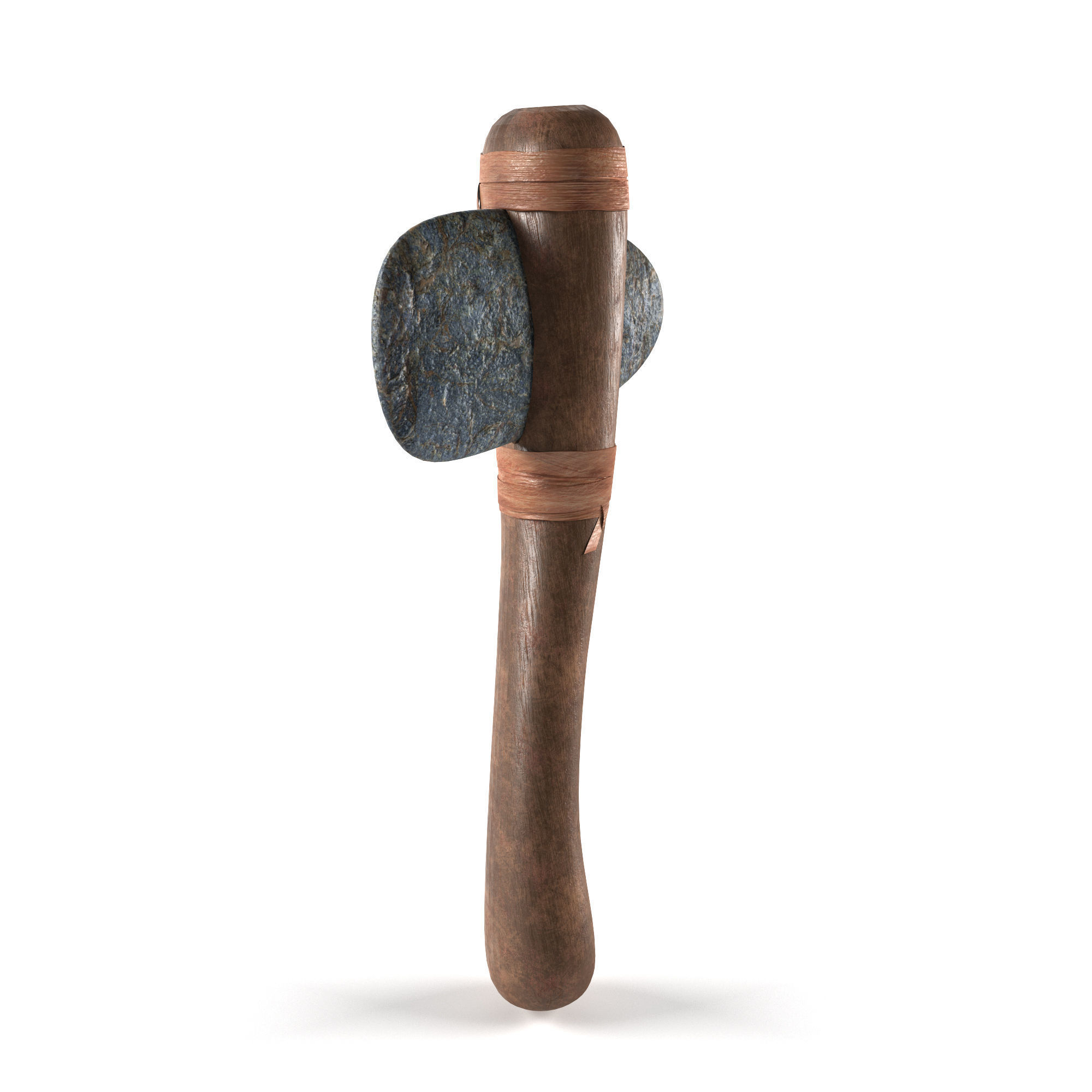 Stone axe Low-poly 3D model_4