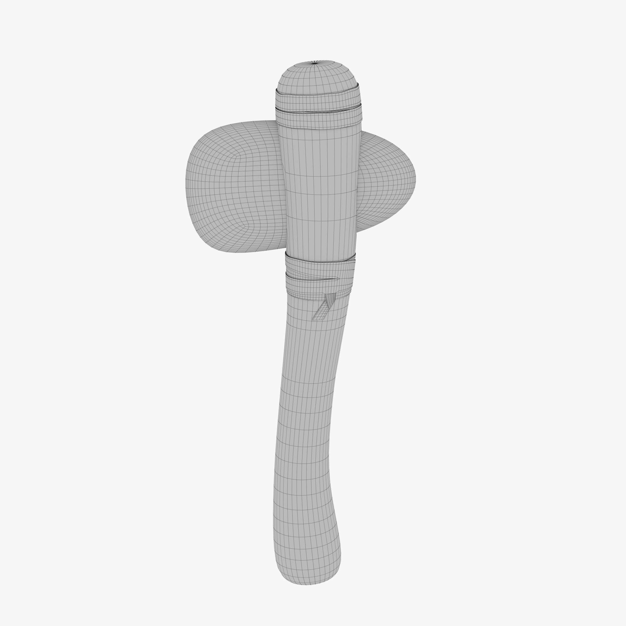 Stone axe Low-poly 3D model_2