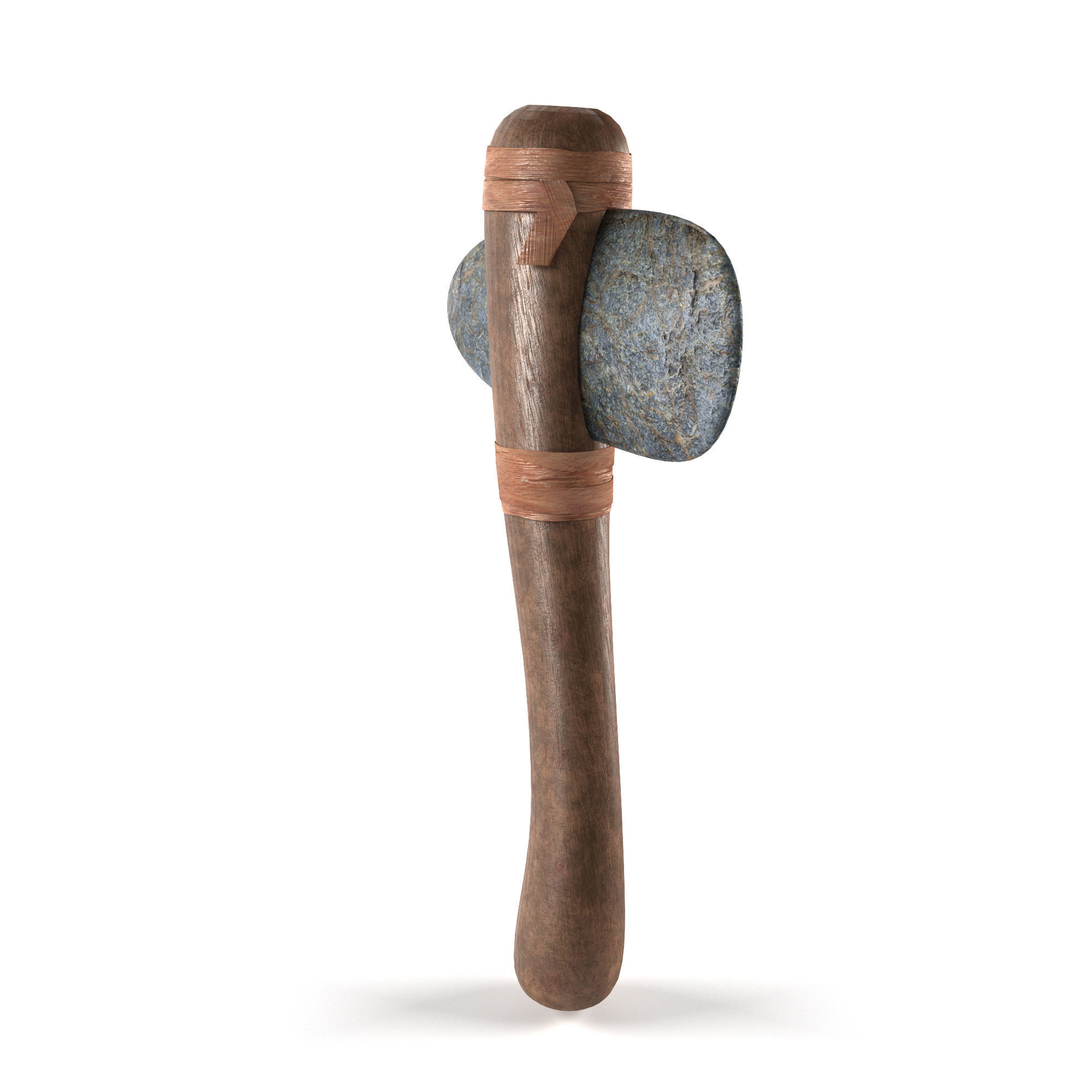 Stone axe Low-poly 3D model_6