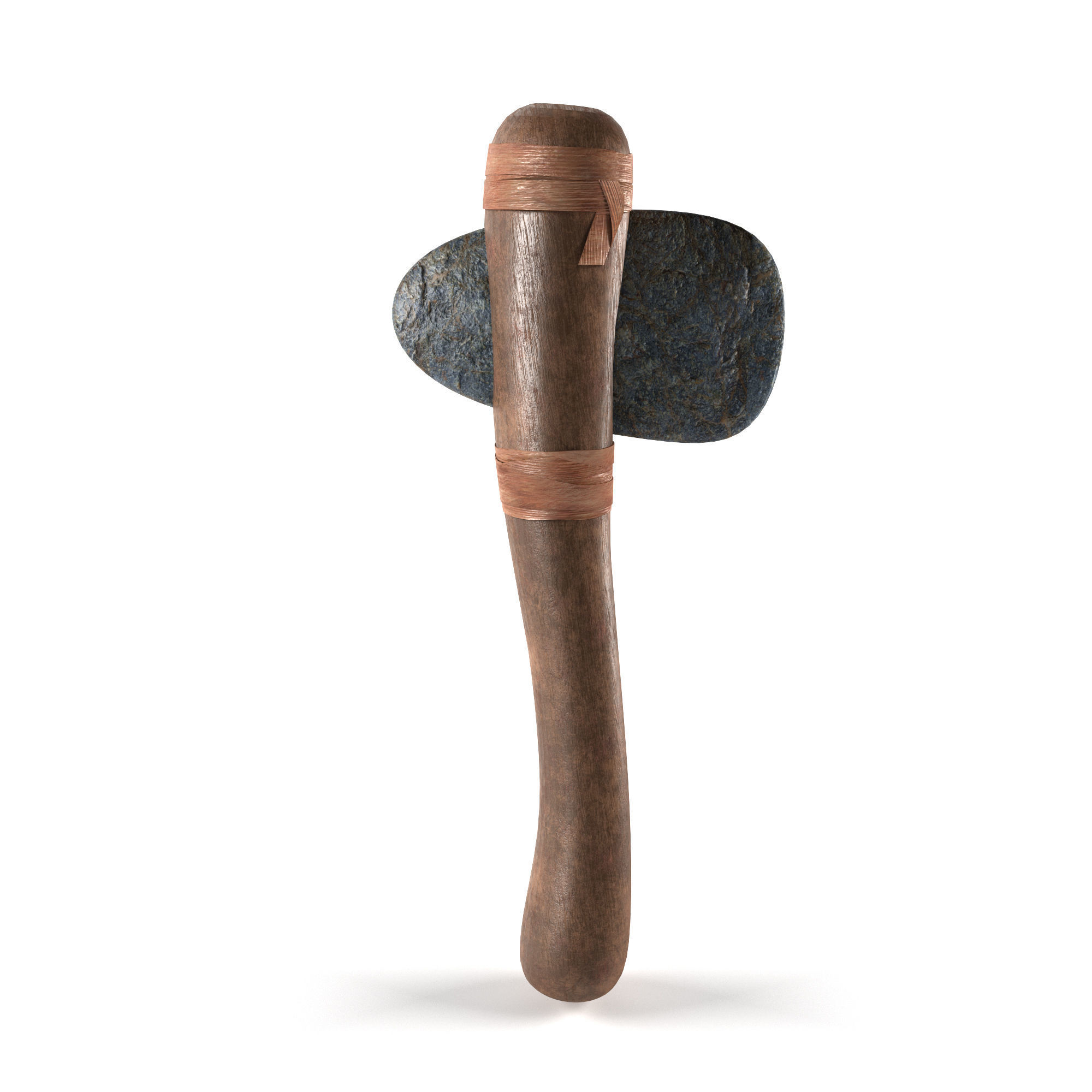 Stone axe Low-poly 3D model_7