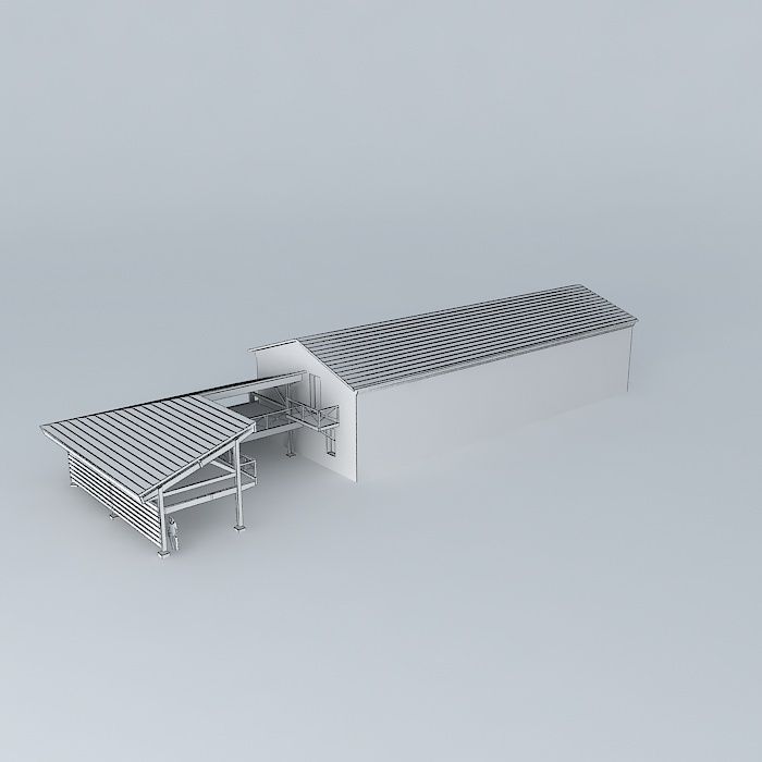 sheltered workshop and garage extension Free 3D model_3