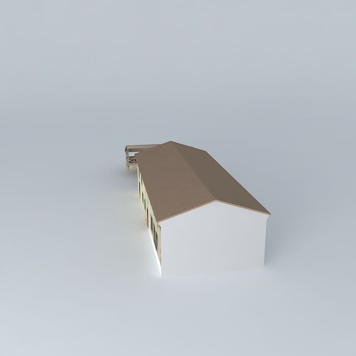 sheltered workshop and garage extension Free 3D model_2