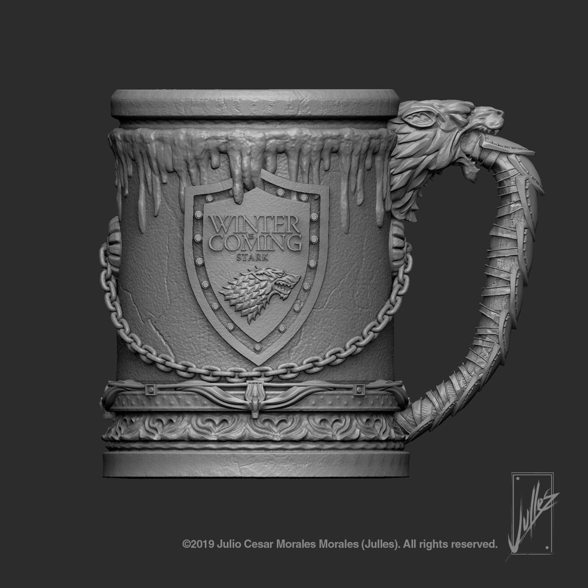 House Stark Jar V1 Game of Thrones 3D print model_1