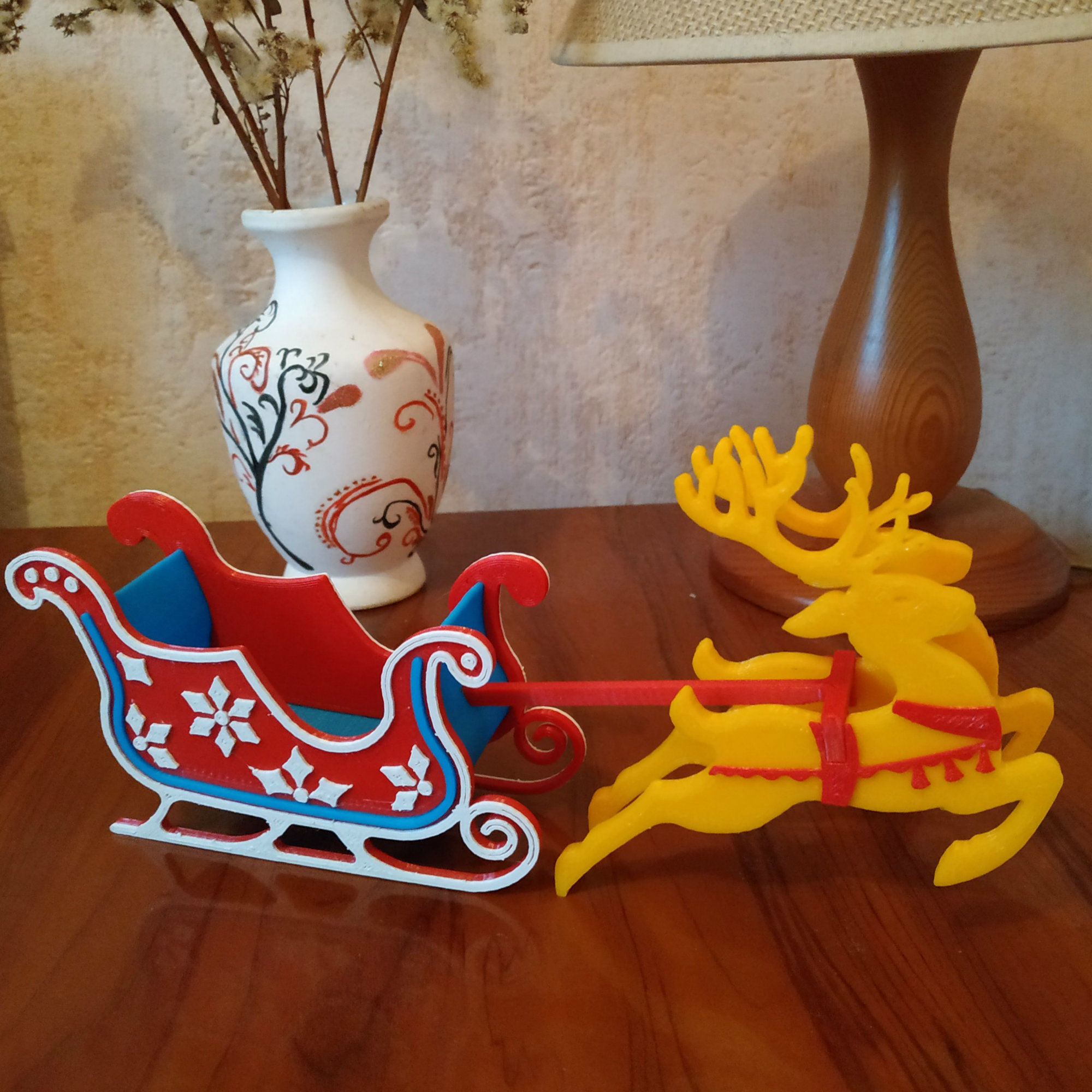 Flying Christmas Deer 3D print model_4