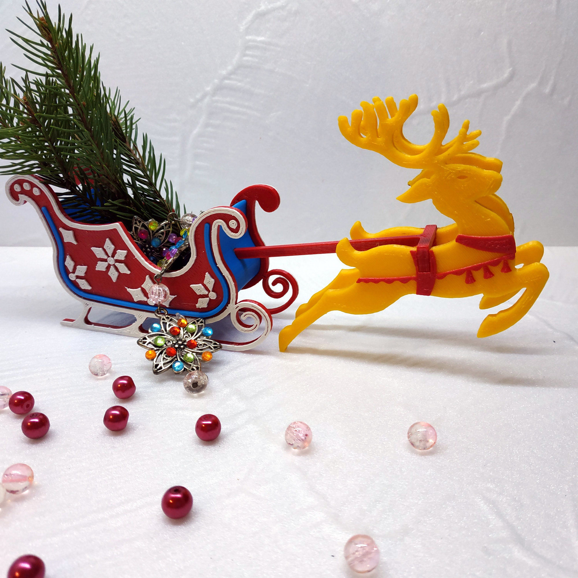 Flying Christmas Deer 3D print model_3