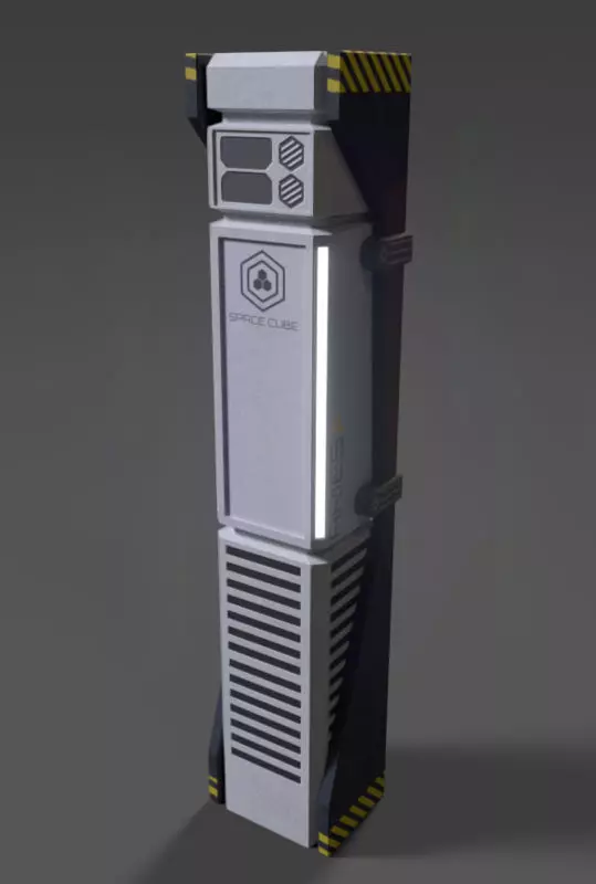 SciFi Pillar Low-poly 3D model