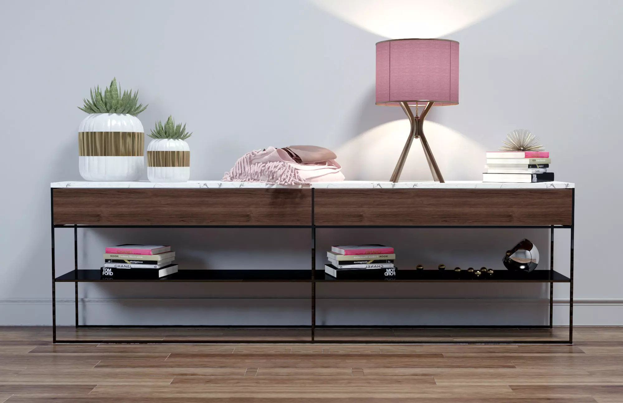 Minotti CALDER BRONZE CONSOLE 2 Sizes 3D model