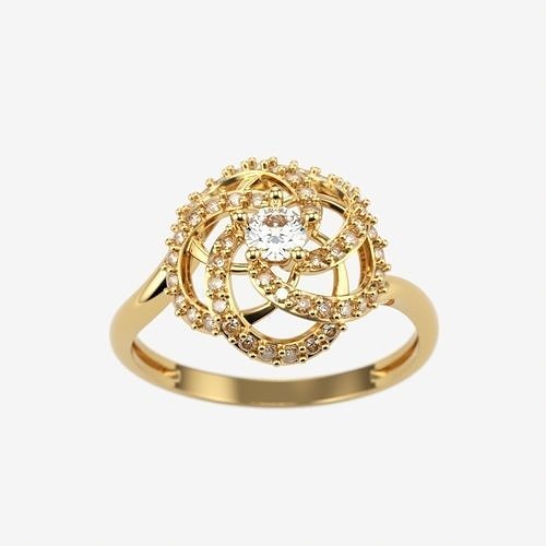 Solitaire Wedding Engagement Women Ring  3dm stl  3D print model