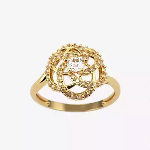 Solitaire Wedding Engagement Women Ring  3dm stl  3D print model