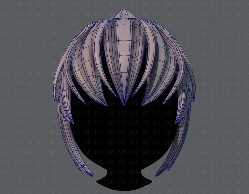3D Hair style for boy V47 Low-poly 3D model_9