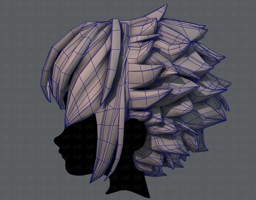 3D Hair style for boy V47 Low-poly 3D model_31