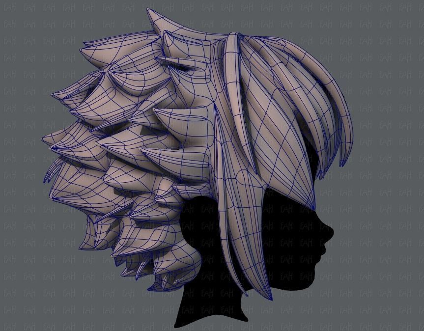3D Hair style for boy V47 Low-poly 3D model_11