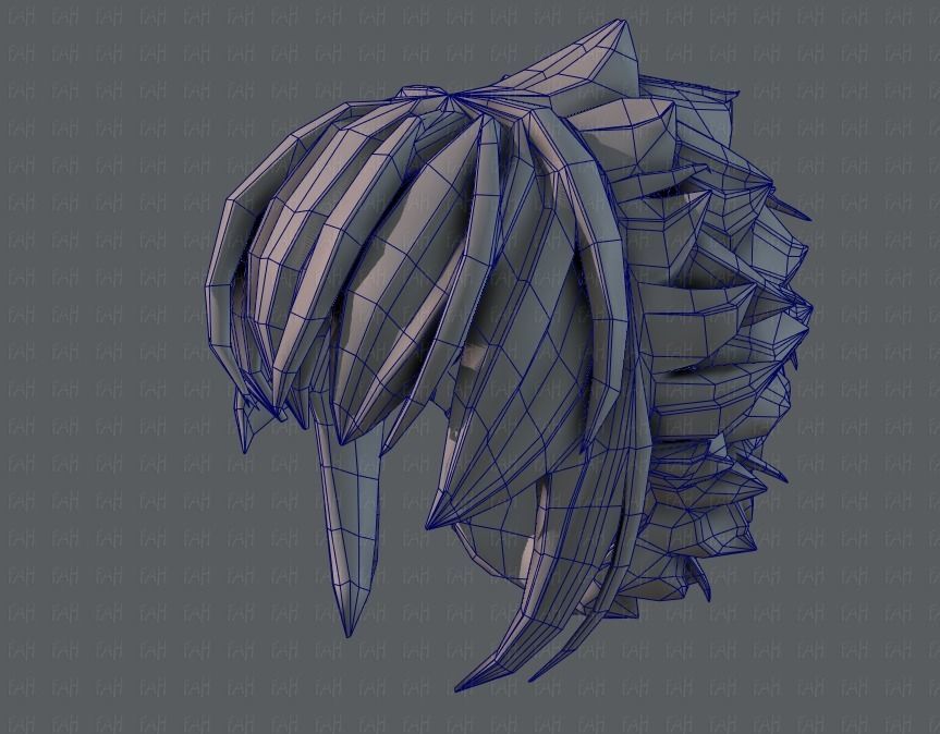 3D Hair style for boy V47 Low-poly 3D model_44