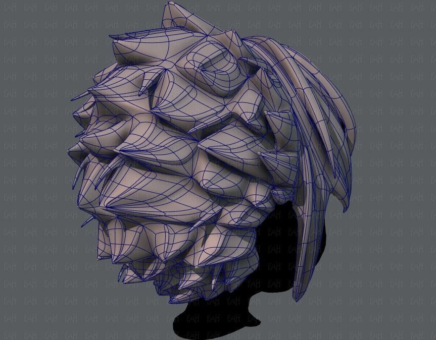 3D Hair style for boy V47 Low-poly 3D model_12