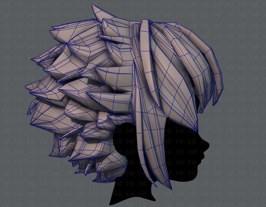 3D Hair style for boy V47 Low-poly 3D model_27