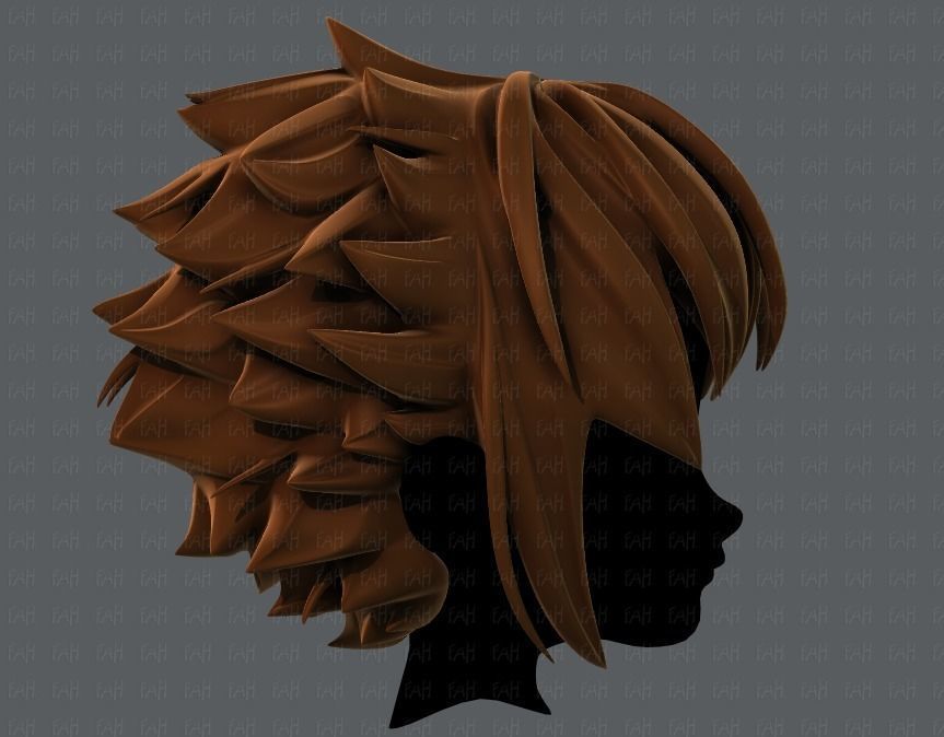 3D Hair style for boy V47 Low-poly 3D model_3
