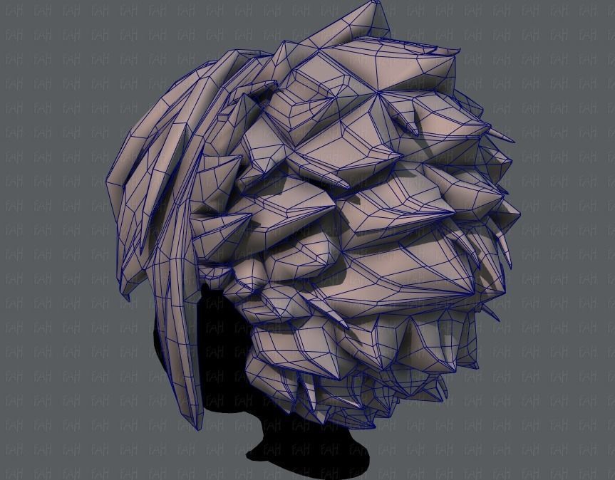 3D Hair style for boy V47 Low-poly 3D model_30