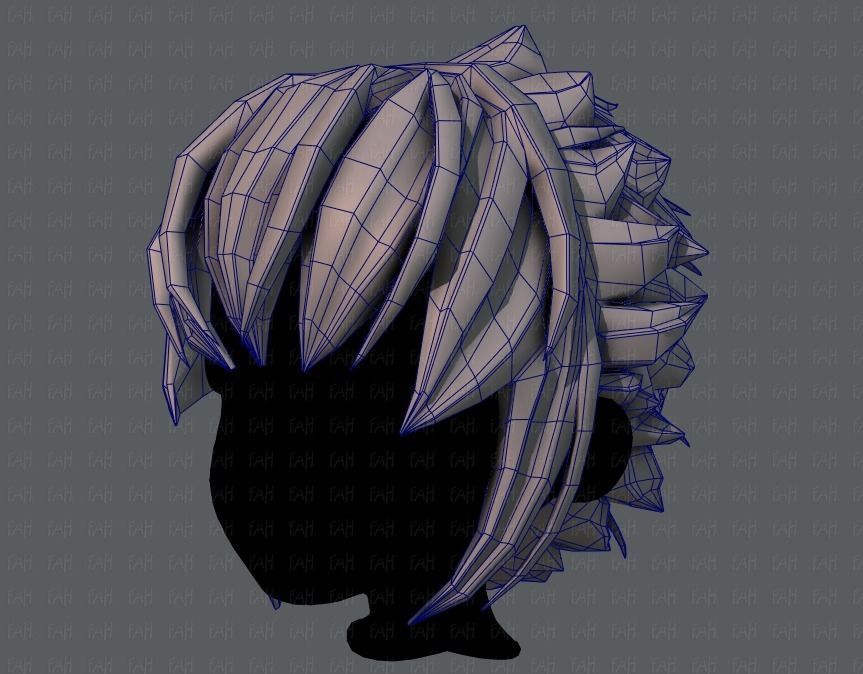 3D Hair style for boy V47 Low-poly 3D model_32