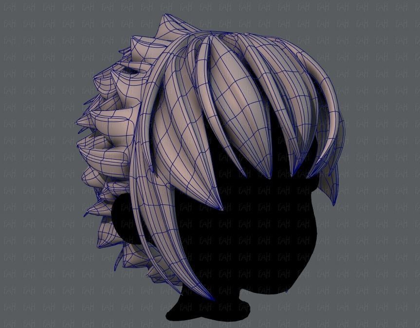 3D Hair style for boy V47 Low-poly 3D model_10