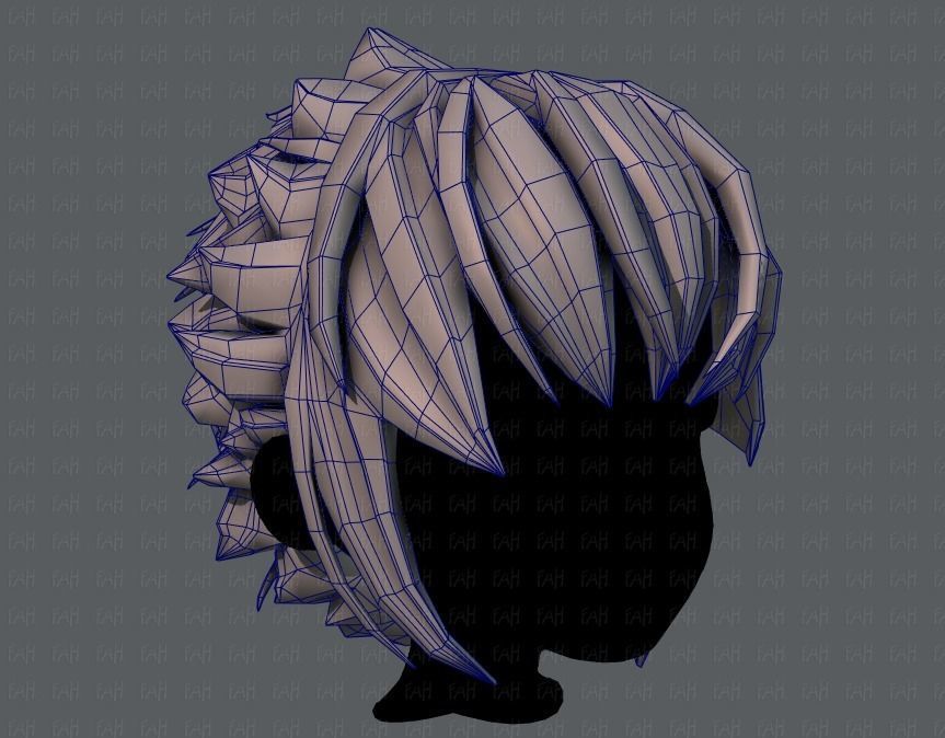 3D Hair style for boy V47 Low-poly 3D model_26