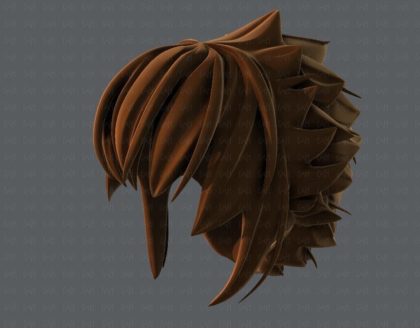3D Hair style for boy V47 Low-poly 3D model_41