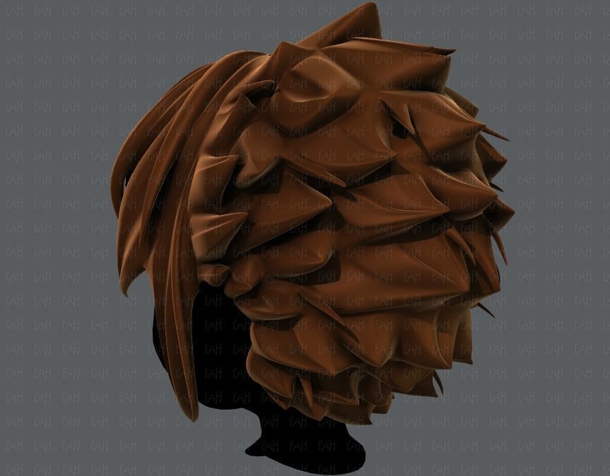 3D Hair style for boy V47 Low-poly 3D model_6