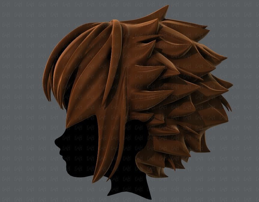 3D Hair style for boy V47 Low-poly 3D model_7
