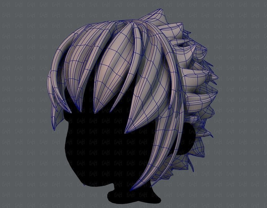 3D Hair style for boy V47 Low-poly 3D model_16