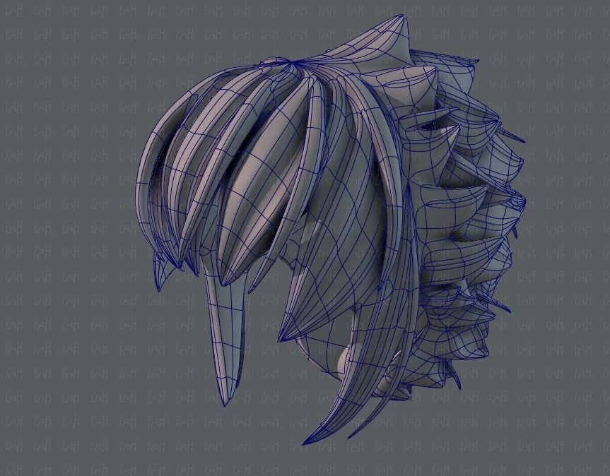 3D Hair style for boy V47 Low-poly 3D model_42