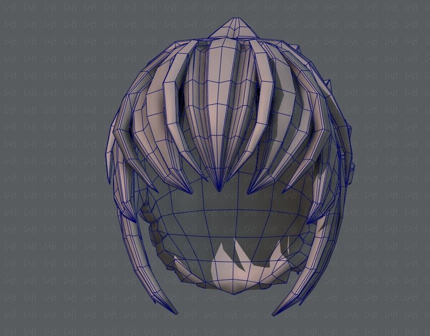 3D Hair style for boy V47 Low-poly 3D model_40