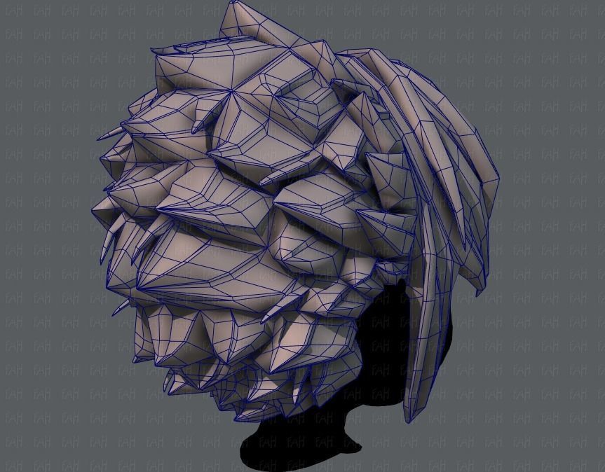 3D Hair style for boy V47 Low-poly 3D model_28