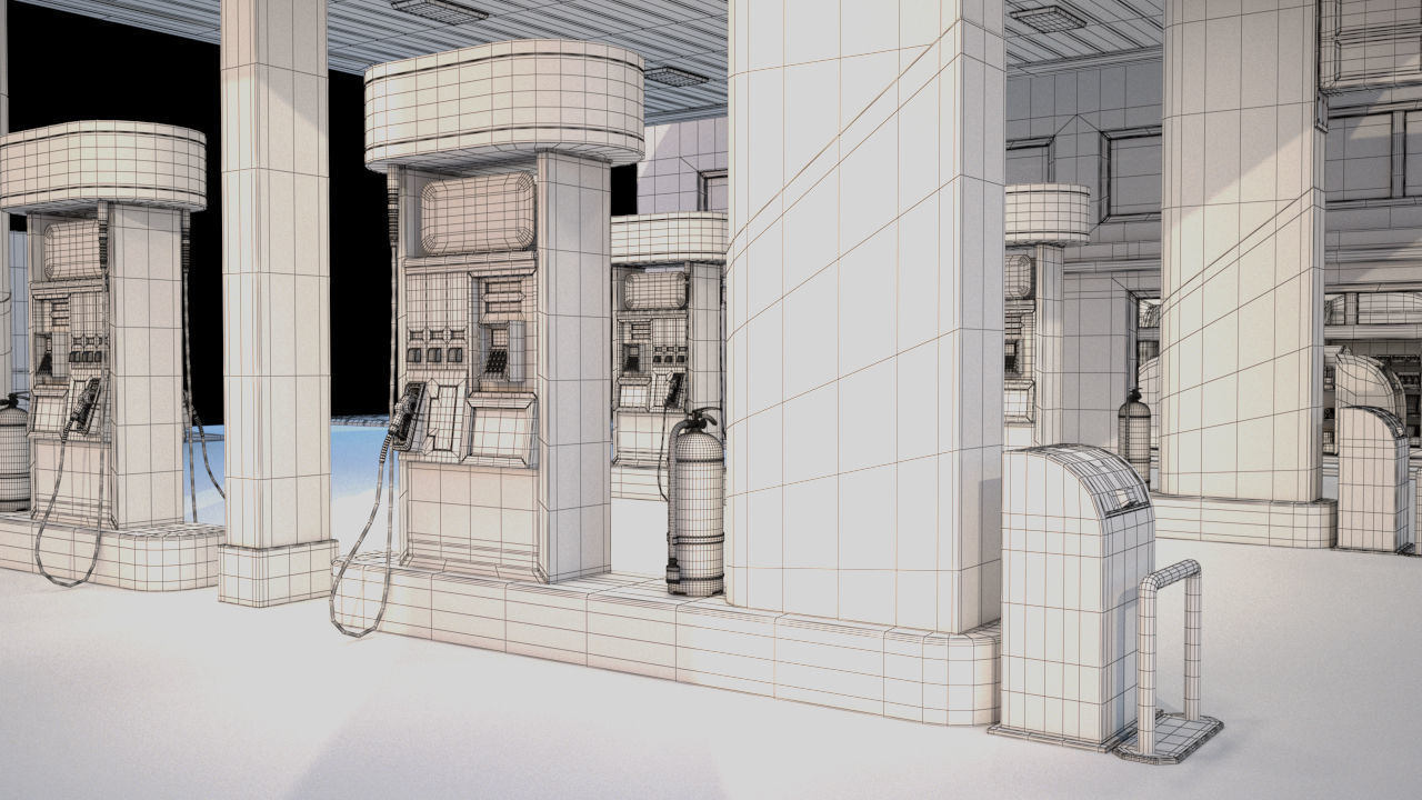 High Detailed Gas Station 3D model_5