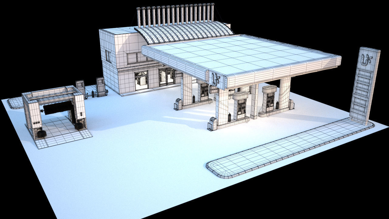 High Detailed Gas Station 3D model_43