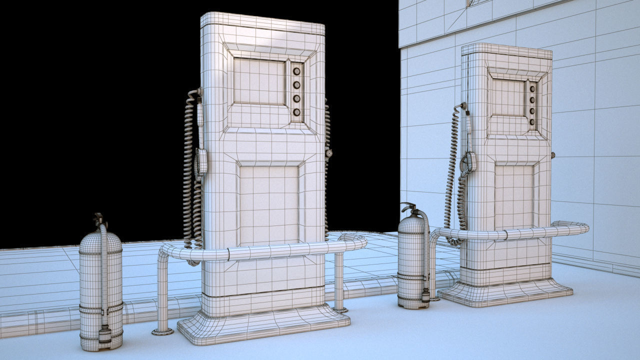 High Detailed Gas Station 3D model_7