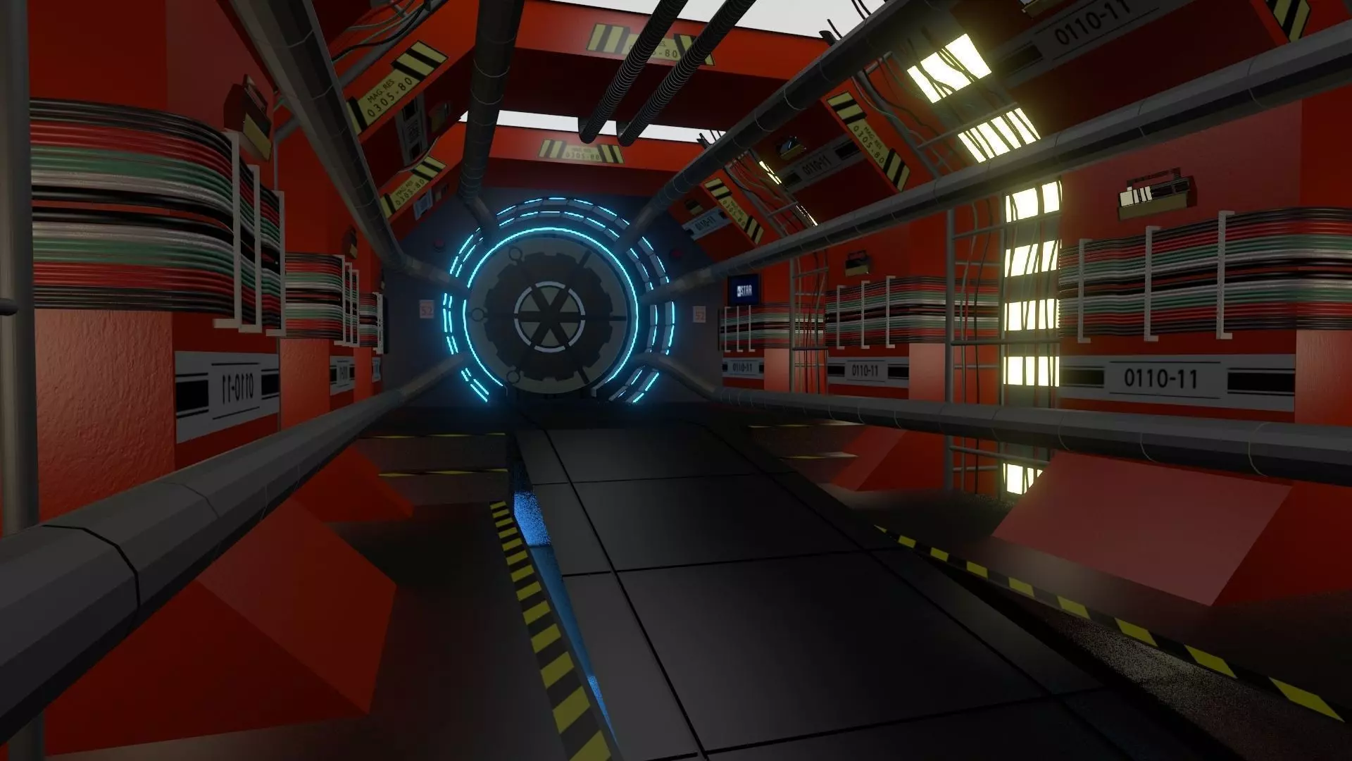 Pipeline-Corridors-hall from STAR Labs  Low-poly 3D model_0