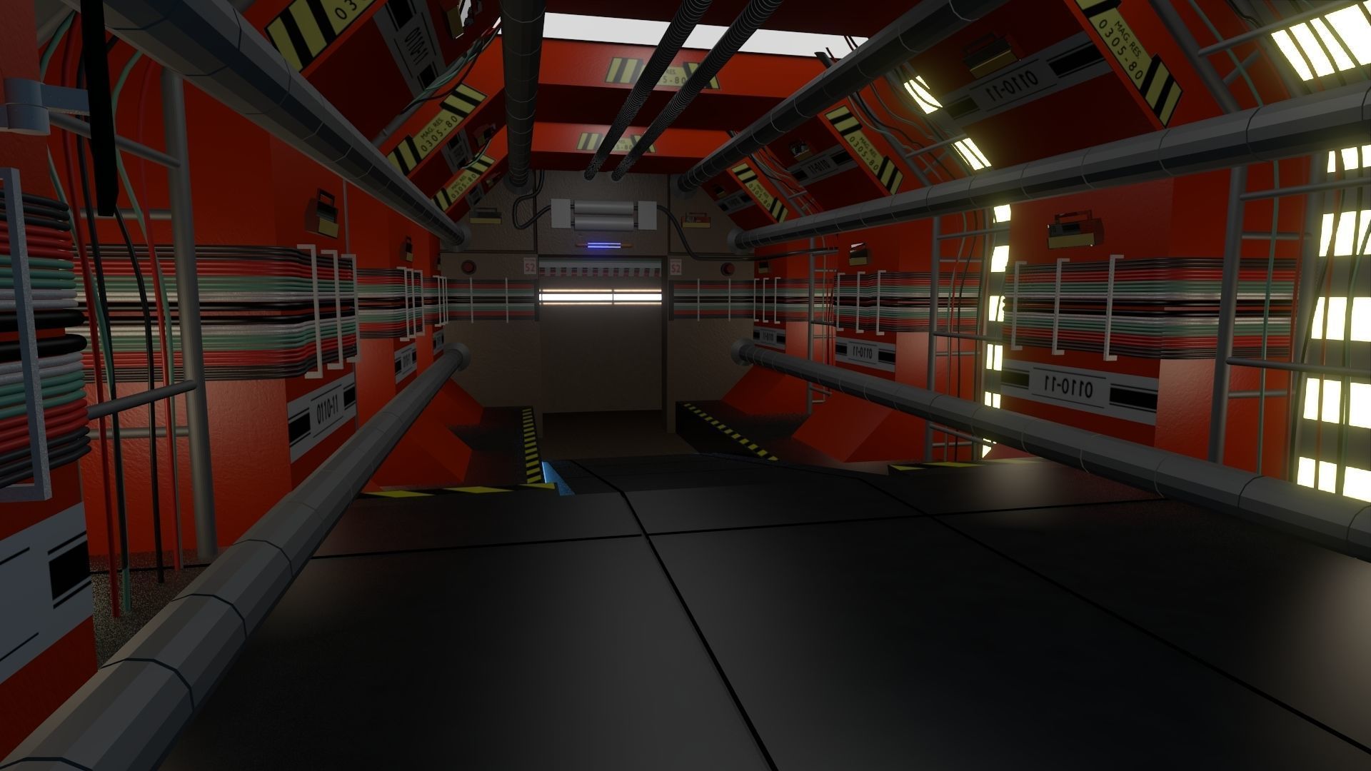 Pipeline-Corridors-hall from STAR Labs  Low-poly 3D model_2