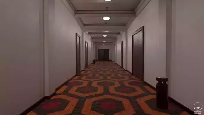 Overlook Hotel Corridor Low-poly 3D model
