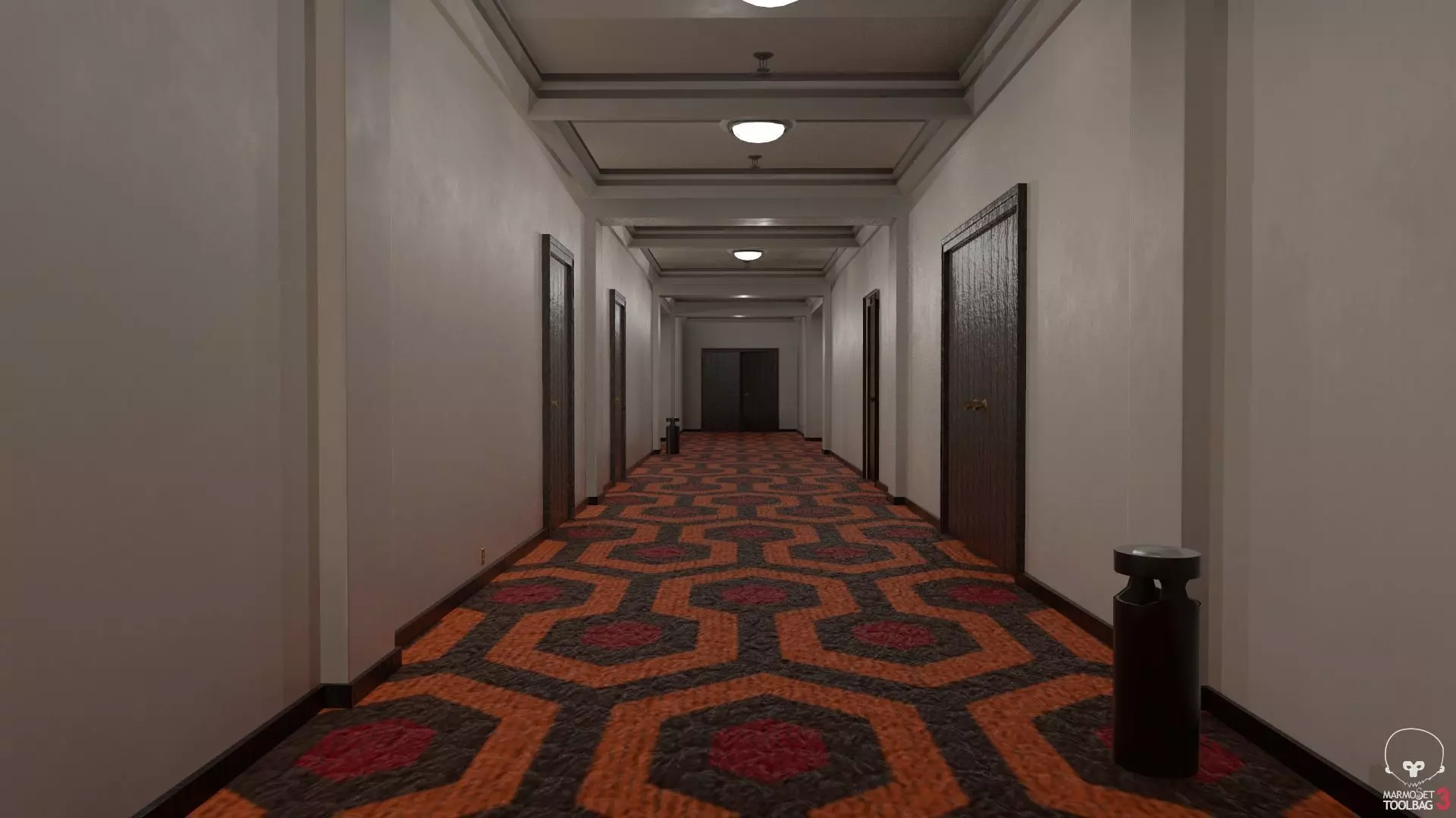 Overlook Hotel Corridor Low-poly 3D model