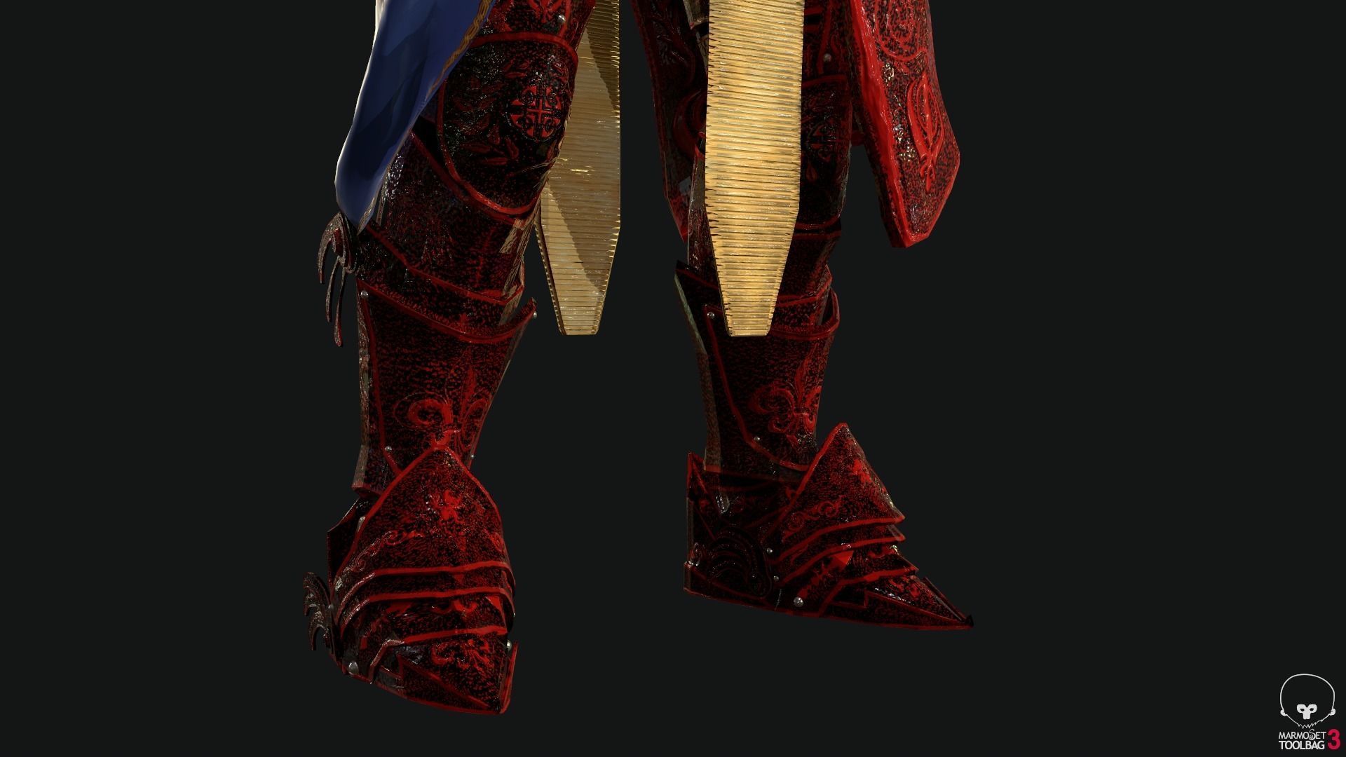 Red Samurai Low-poly 3D model_12